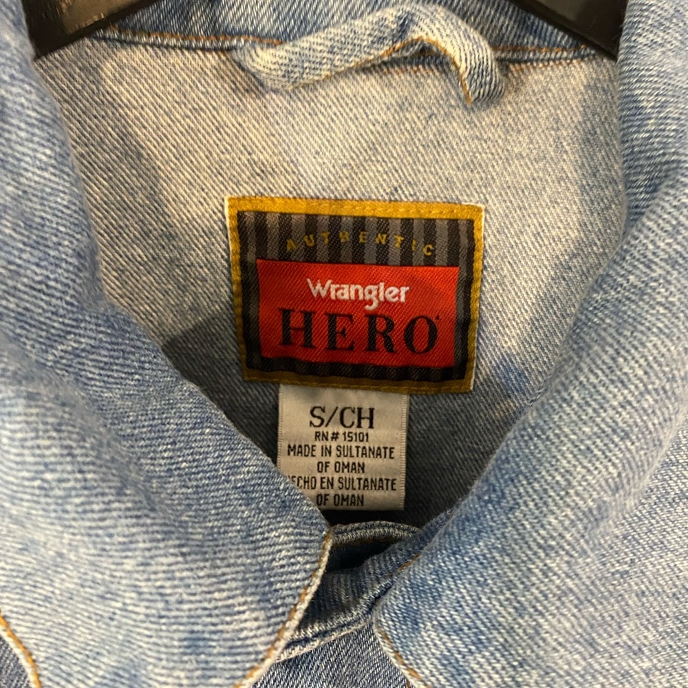 Vintage wrangler hero denim‎ trucker jacket small - Picture 2 of 3